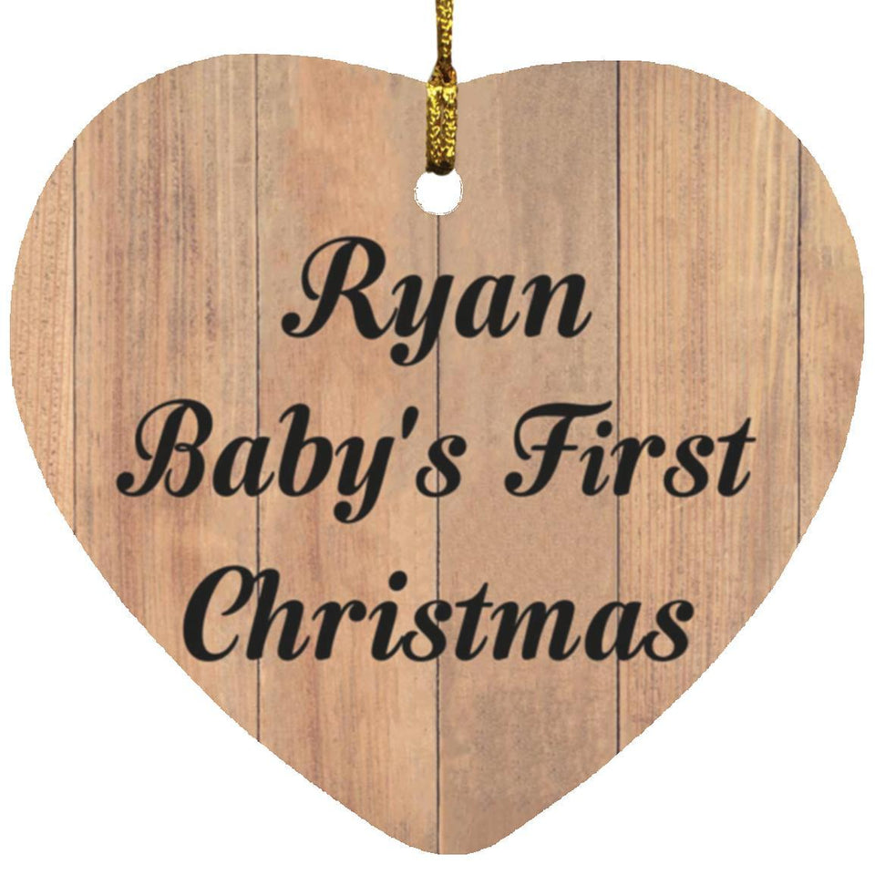 Ryan Baby's First Christmas - Heart Ornament C