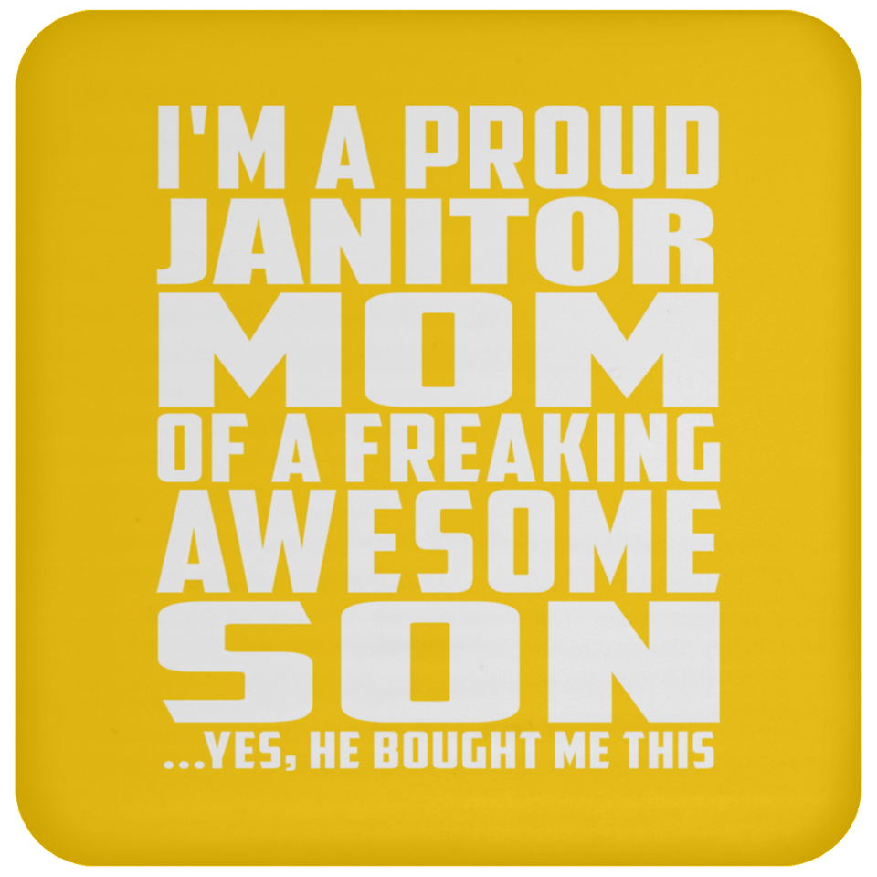 Proud Janitor Mom Of Awesome Son - Drink Coaster
