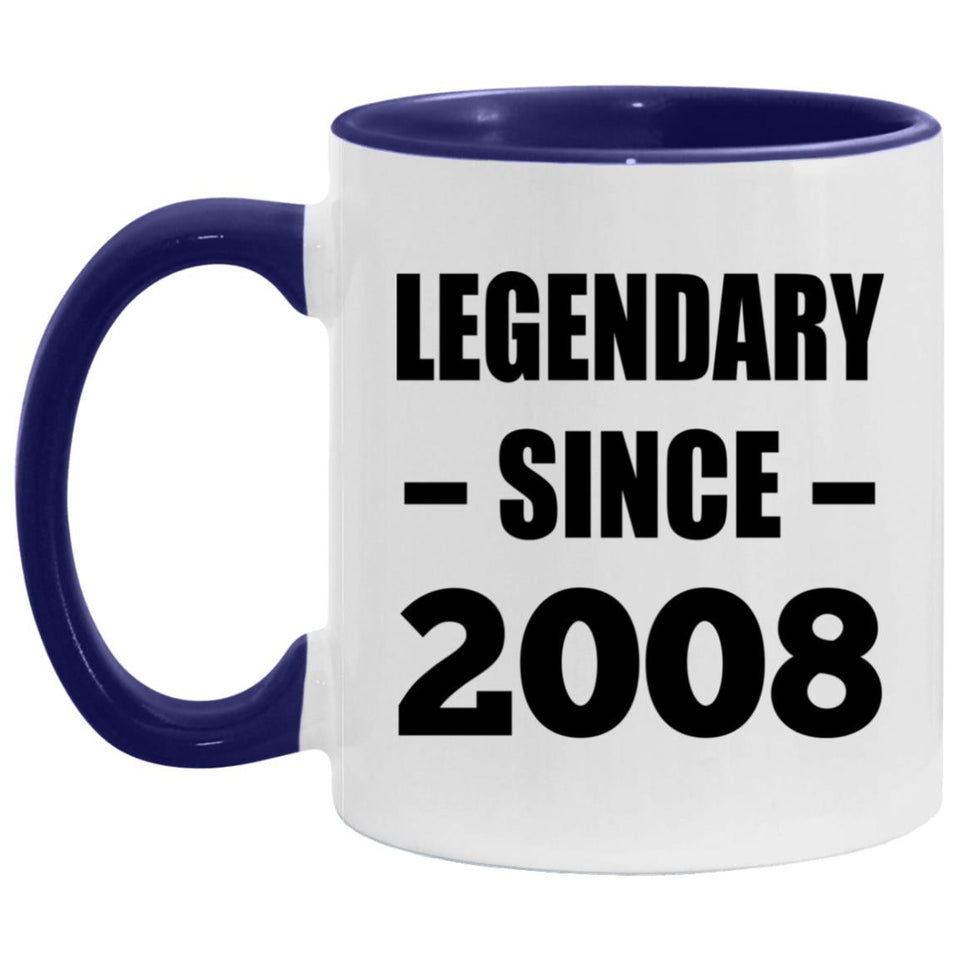 16th Birthday Legendary Since 2008 - 11oz Accent Mug Purple