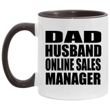 Dad Husband Online Sales Manager - 11oz Accent Mug Black