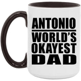 Antonio World's Okayest Dad - 15oz Accent Mug Black