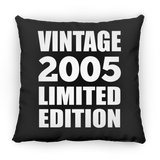 19th Birthday Vintage 2005 Limited Edition - Throw Pillow Black