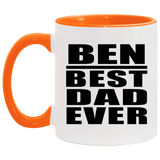 Ben Best Dad Ever - 11oz Accent Mug Orange