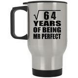 8th Anniversary Square Root of 64 Years of Mr Perfect - Silver Travel Mug