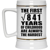 29th Birthday Square Root of 841 Years of Childhood - Beer Stein