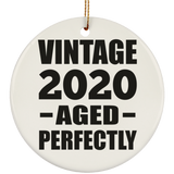 4th Birthday Vintage 2020 Aged Perfectly - Circle Ornament