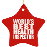 World's Best Health Inspector - Star Ornament