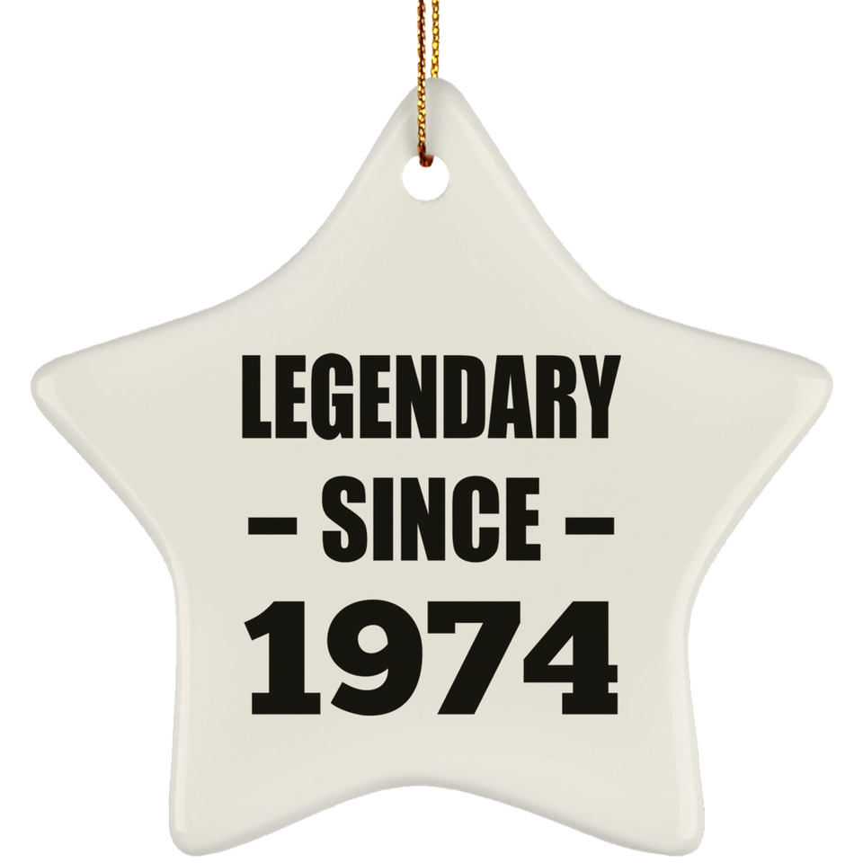 50th Birthday Legendary Since 1974 - Star Ornament