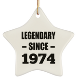 50th Birthday Legendary Since 1974 - Star Ornament