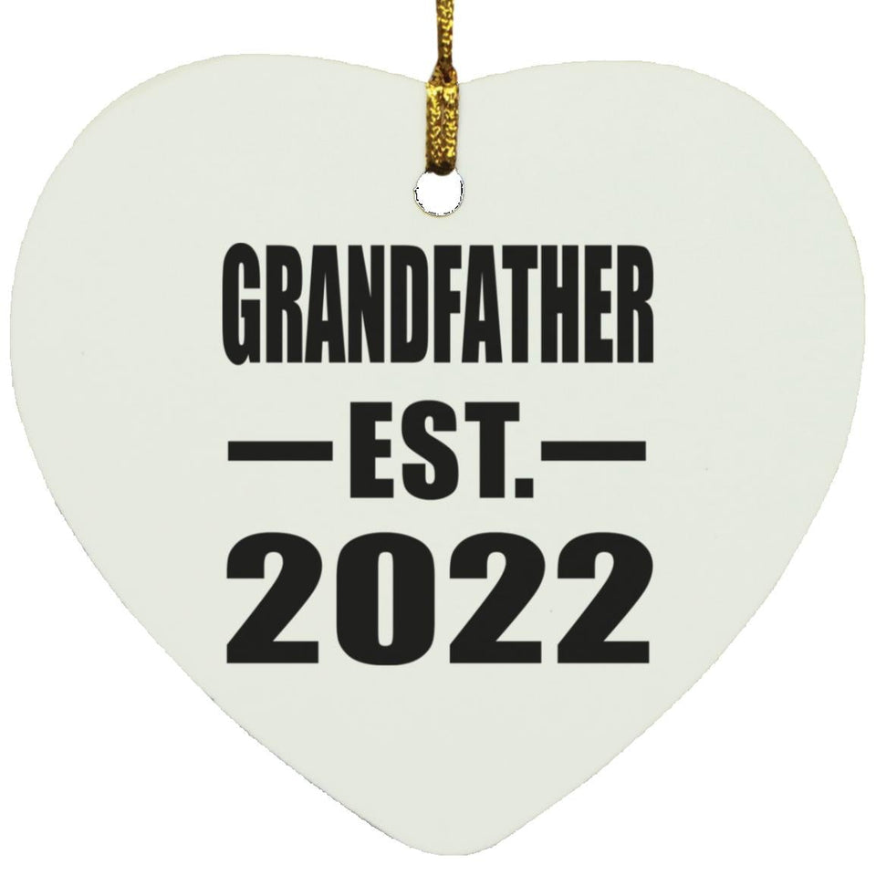 Grandfather Established EST. 2022 - Heart Ornament