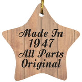 77th Birthday Made In 1947 All Parts Original - Star Ornament C