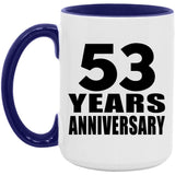 53rd Anniversary 53 Years Anniversary - 15oz Accent Mug Purple