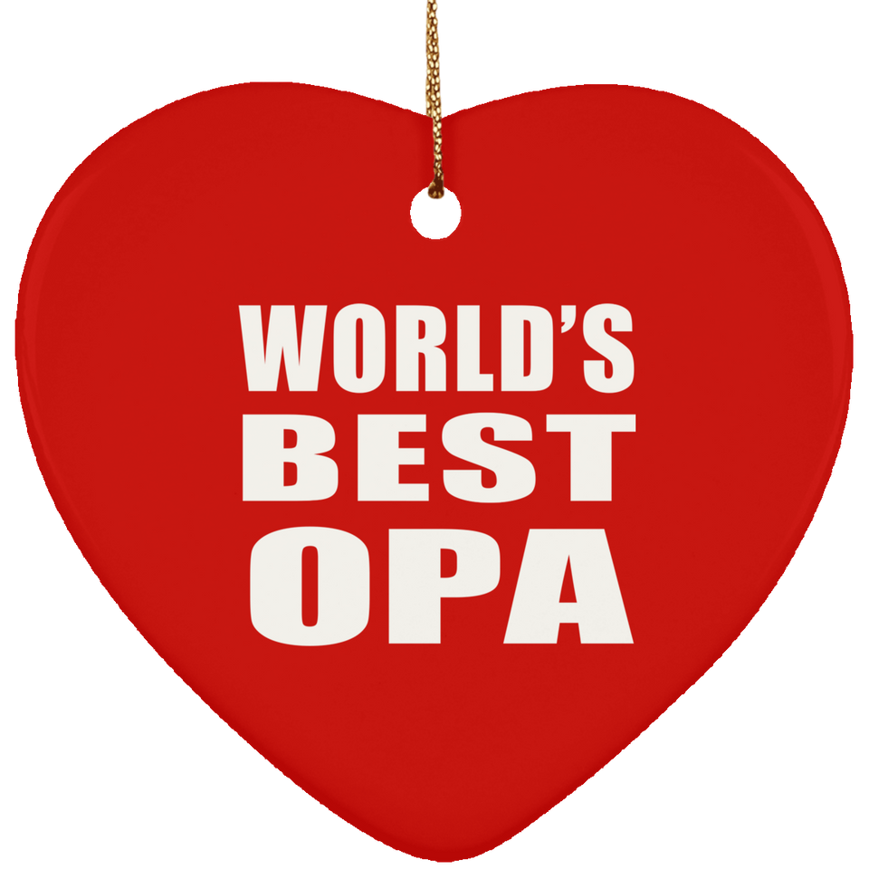 World's Best Opa - Heart Ornament