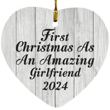 First Christmas As An Amazing Girlfriend 2024 - Heart Ornament F