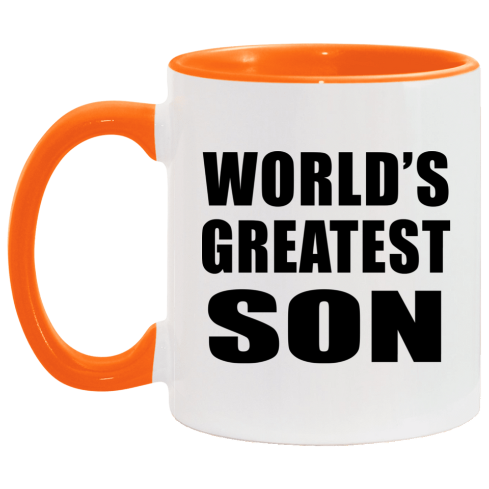 World's Greatest Son - 11oz Accent Mug Orange