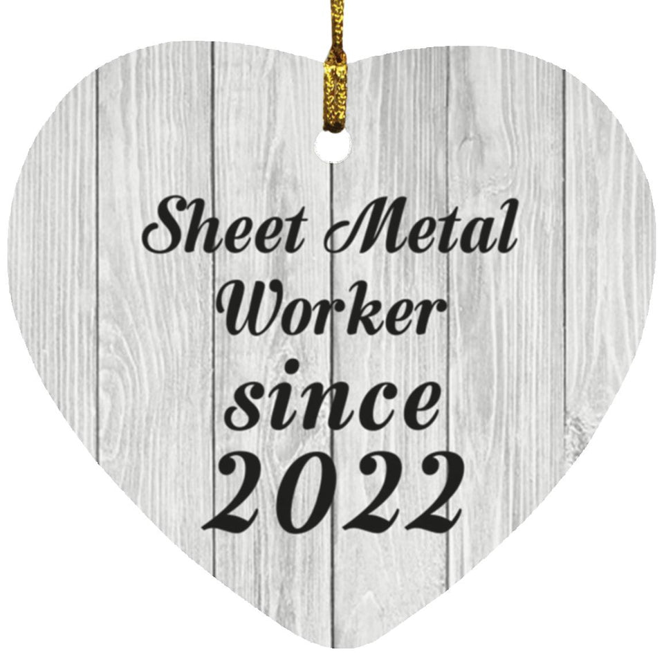 Sheet Metal Worker Since 2022 - Heart Ornament F