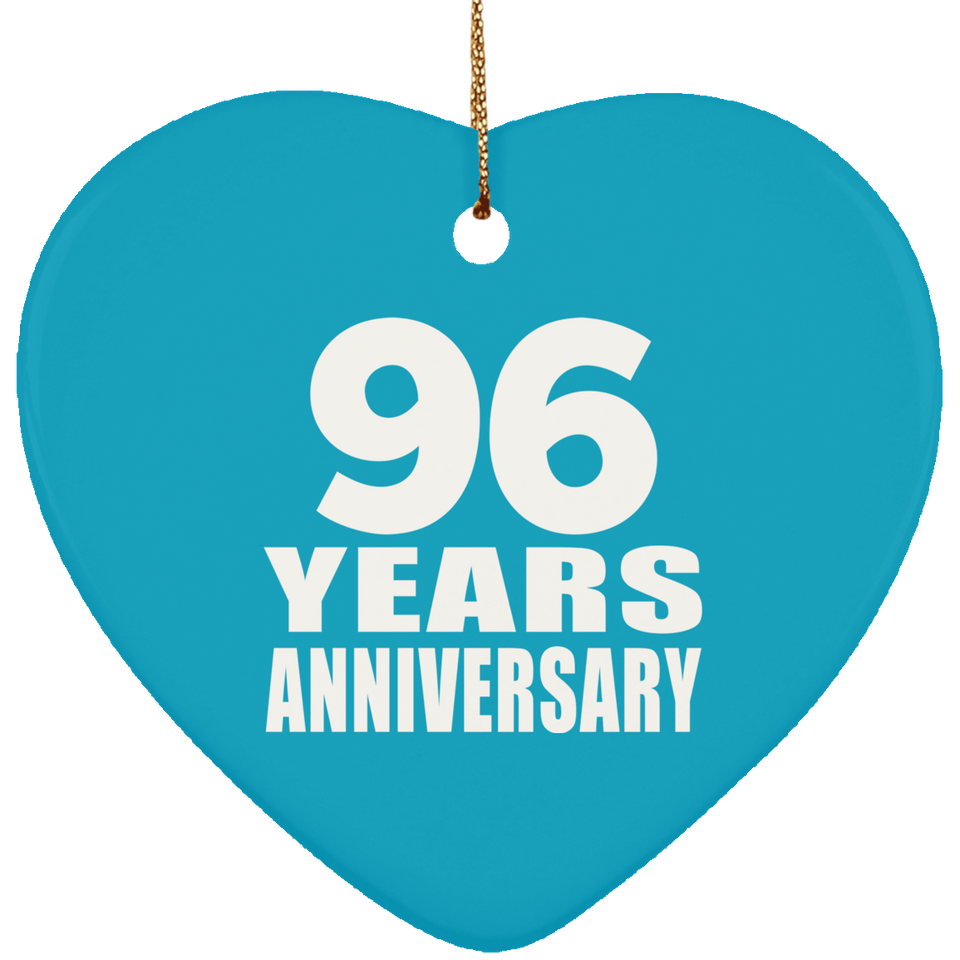 96th Anniversary 96 Years - Heart Ornament