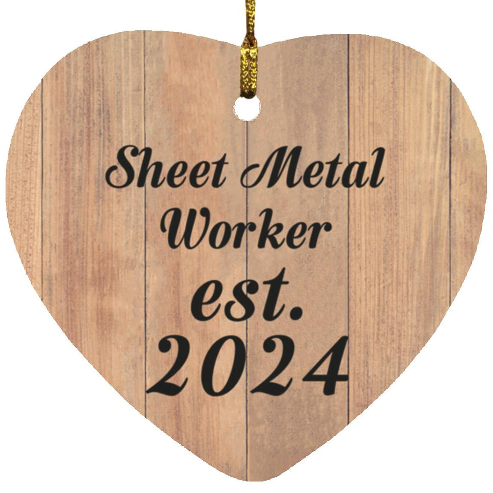 Sheet Metal Worker Established Est. 2024 - Heart Ornament C