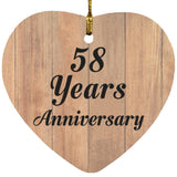 58th Anniversary 58 Years Anniversary - Heart Ornament C