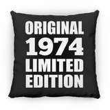 50th Birthday Original 1974 Limited Edition - Throw Pillow Black