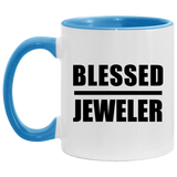 Blessed Jeweler - 11oz Accent Mug Blue