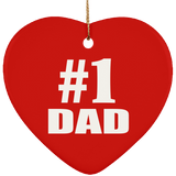 Number One #1 Dad - Heart Ornament