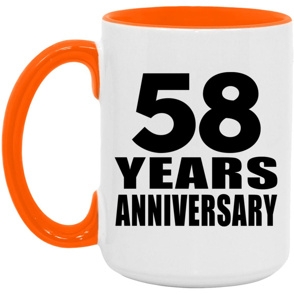 58th Anniversary 58 Years Anniversary - 15oz Accent Mug Orange