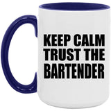 Keep Calm and Trust The Bartender - 15oz Accent Mug Purple
