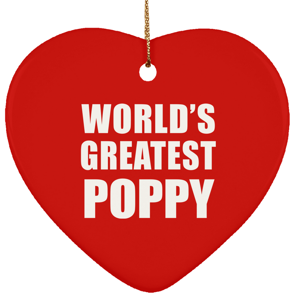 World's Greatest Poppy - Heart Ornament