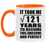 11th Birthday Took Square Root of 121 Years To Awesome - 11oz Accent Mug Orange