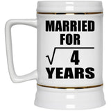 2nd Anniversary Married For Square Root of 4 Years - Beer Stein