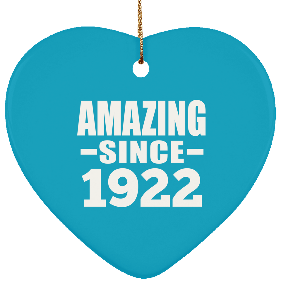 102nd Birthday Amazing Since 1922 - Heart Ornament