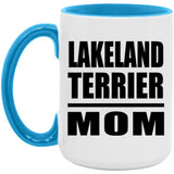 Lakeland Terrier Mom - 15oz Accent Mug Blue