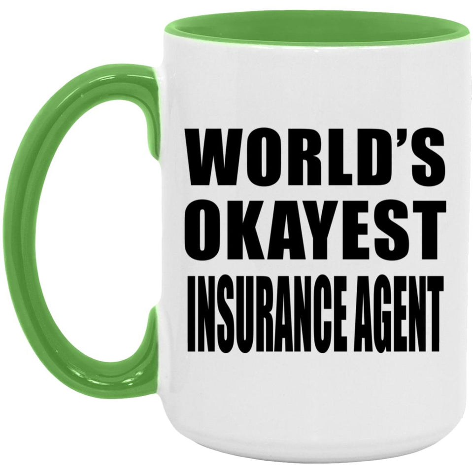 World's Okayest Insurance Agent - 15oz Accent Mug Green