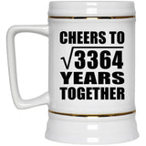 58th Anniversary Cheers To Square Root of 3364 Years Together - Beer Stein