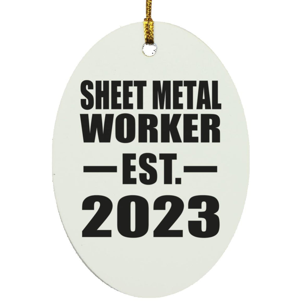 Sheet Metal Worker Established EST. 2023 - Oval Ornament