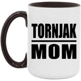 Tornjak Mom - 15oz Accent Mug Black