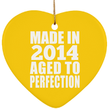9th Birthday Made In 2014 Aged to Perfection - Heart Ornament