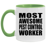 Most Awesome Pest Control Worker - 11oz Accent Mug Green