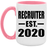 Recruiter Established EST. 2020 - 15oz Accent Mug Pink