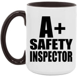 A+ Safety Inspector - 15oz Accent Mug Black
