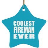 Coolest Fireman Ever - Star Ornament