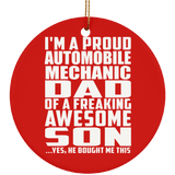 Proud Automobile Mechanic Dad Of Awesome Son - Circle Ornament