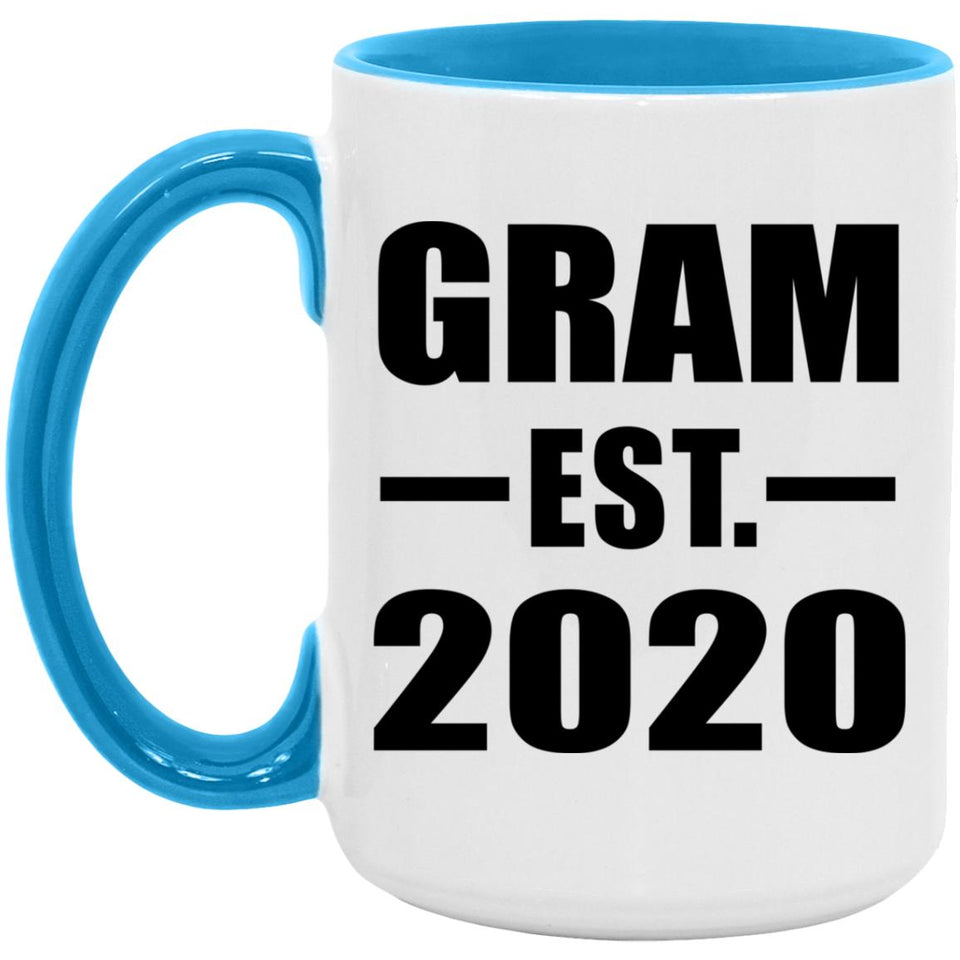 Gram Established EST. 2020 - 15oz Accent Mug Blue
