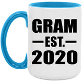 Gram Established EST. 2020 - 15oz Accent Mug Blue