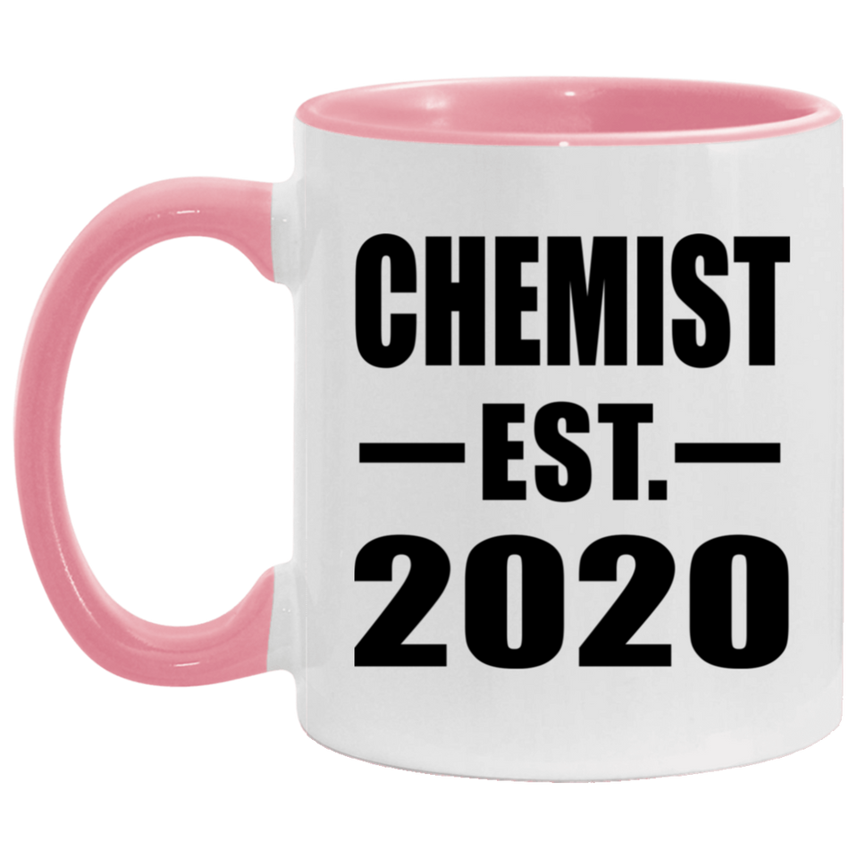 Chemist Established EST. 2020 - 11oz Accent Mug Pink