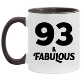 93rd Birthday 93 & Fabulous - 11oz Accent Mug Black