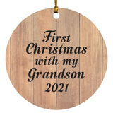 First Christmas With My Grandson 2021 - Circle Ornament C