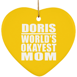 Doris World's Okayest Mom - Heart Ornament