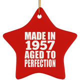 67th Birthday Made In 1957 Aged to Perfection - Star Ornament